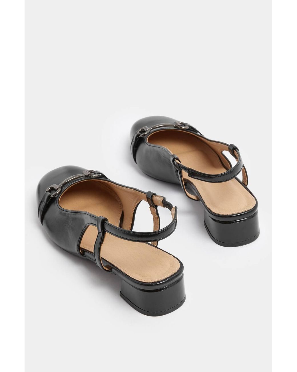 Long Tall Sally Black Snaffle Slingback Heel