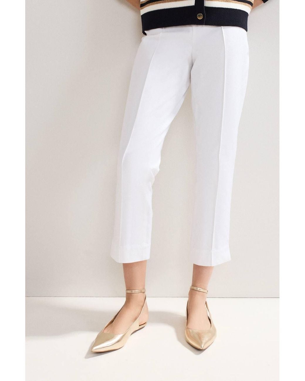 Phase Eight White Miah Cropped Stretch Slim Trouser