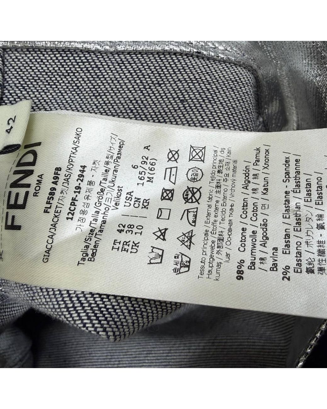 Fendi Gray Preloved Cropped Denim Jacket