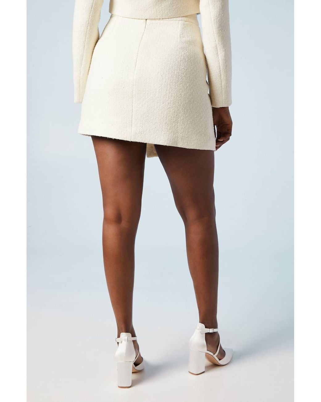 Coast White Boucle Mini Wrap Skirt