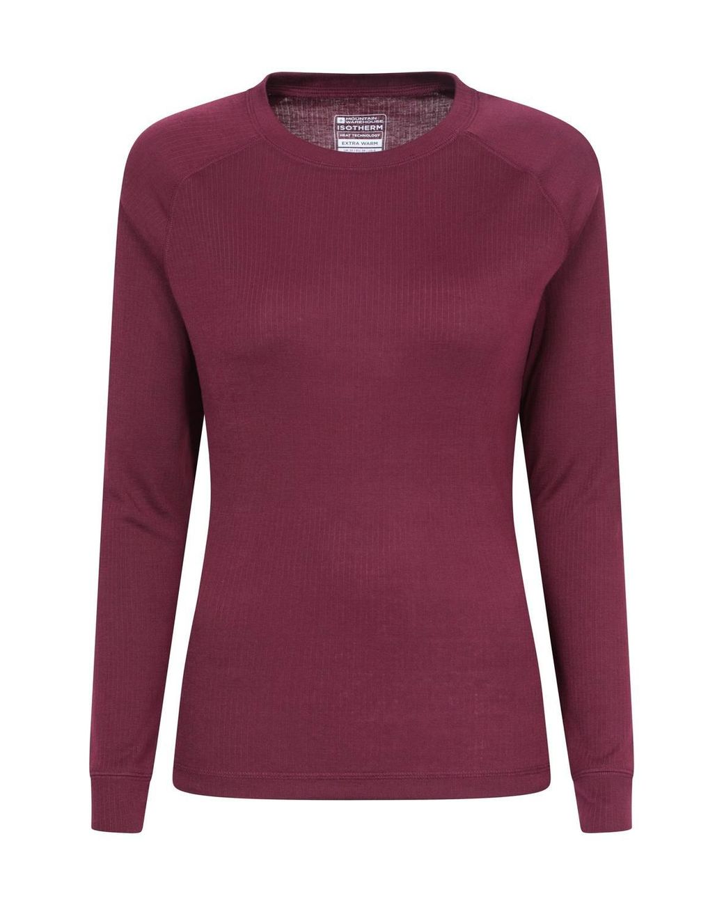 Mountain Warehouse Red Talus Baselayer Top Long Sleeve Thermal Sweater