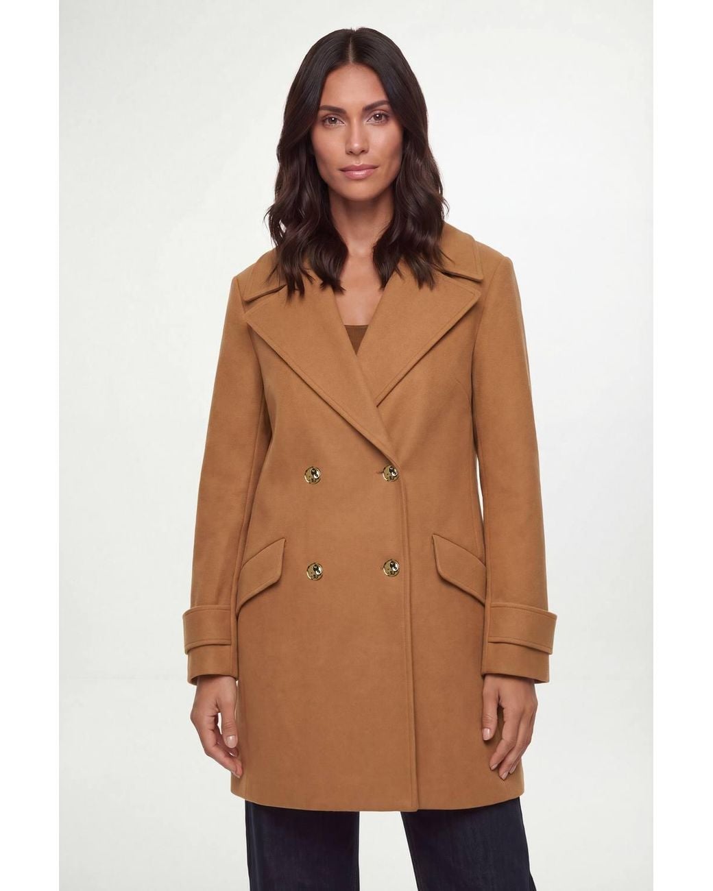 Wallis Blue Mid Length Double Breasted Coat
