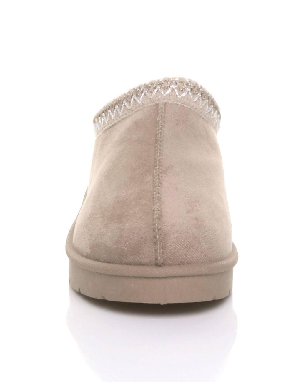 AJVANI Natural Faux Fur Lined Comfy Aztec Embroidered Ultra Mini Booties Slippers