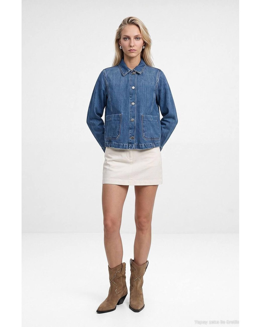 Dilvin Blue Cotton Tencel Jacket