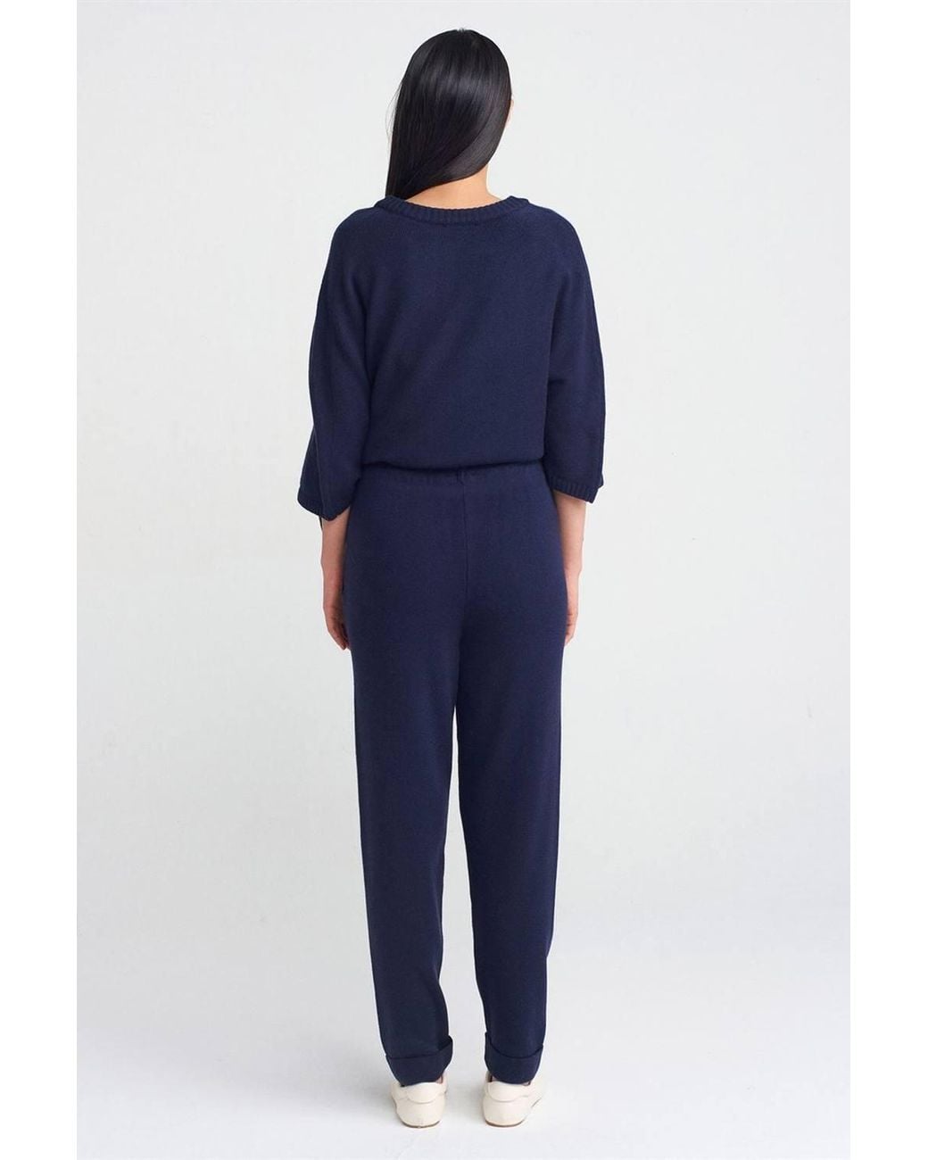 Dilvin Blue Lurex Knit Jogger Pants