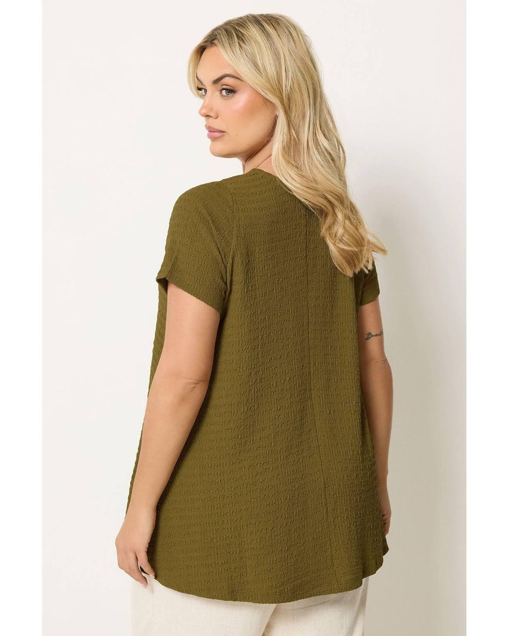 Yours Green Textured Swing Top