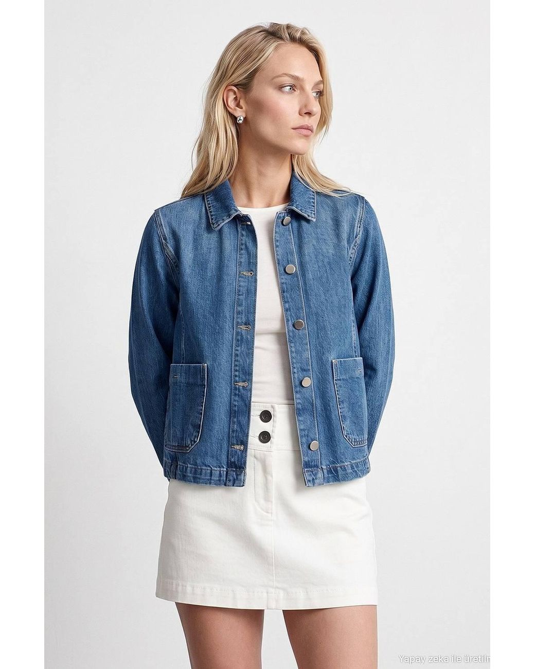 Dilvin Blue Cotton Tencel Jacket