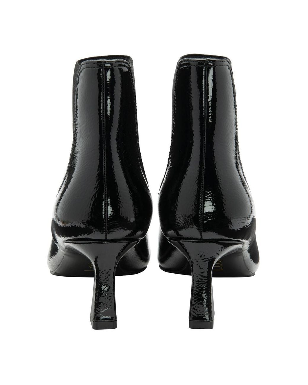 Lotus Black Patent 'Blakely' Pointed Toe Shoe-Boots