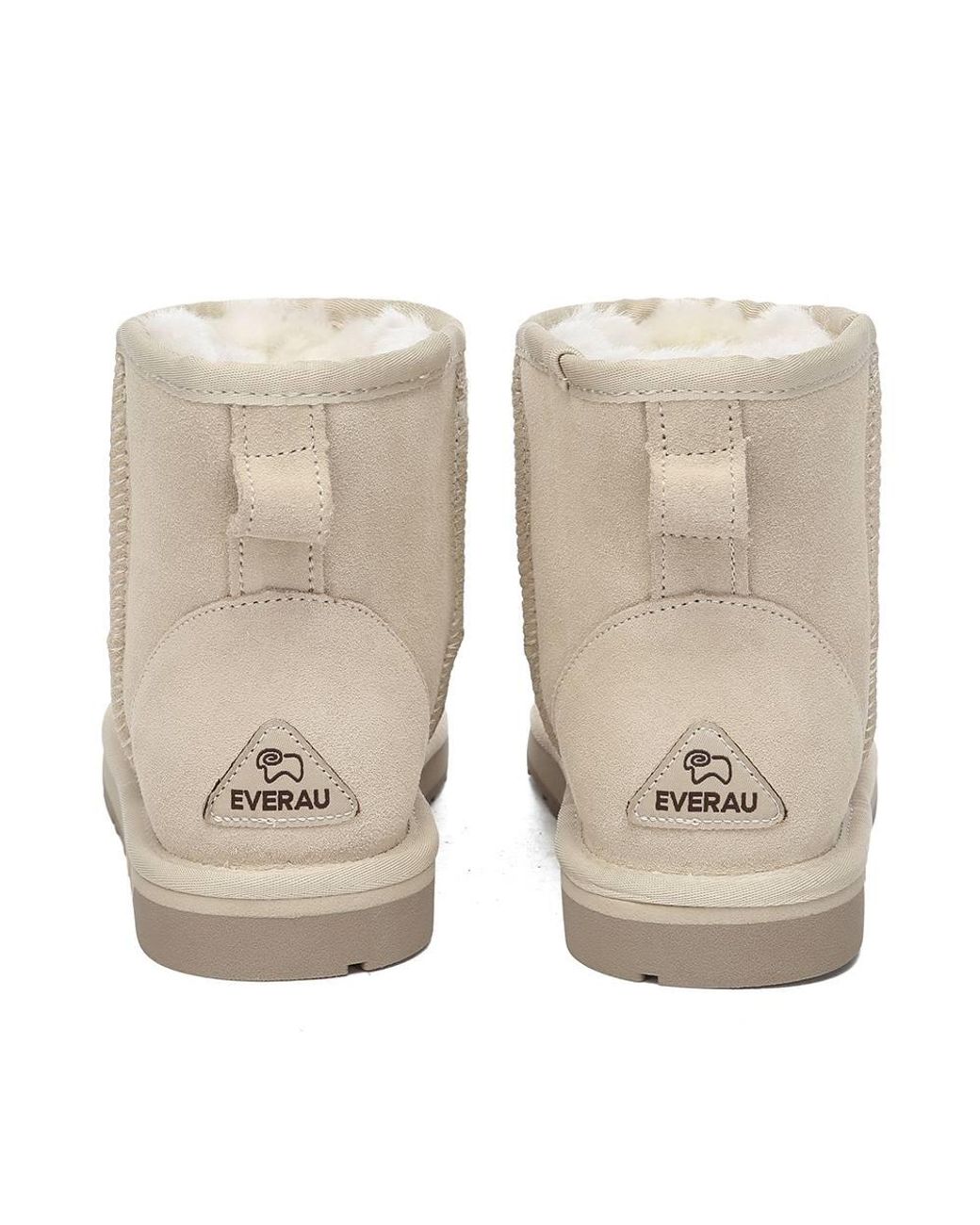 EverAu Australia Natural Real Sheepskin Mini Classic Boots W/ Tpr Sole