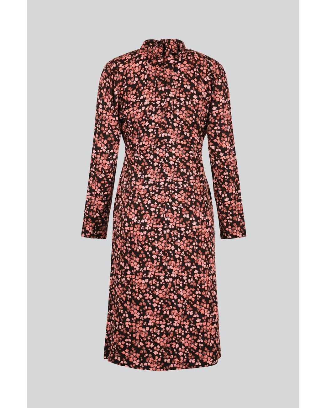 Enorsia Red Tie Neck Midi Dress