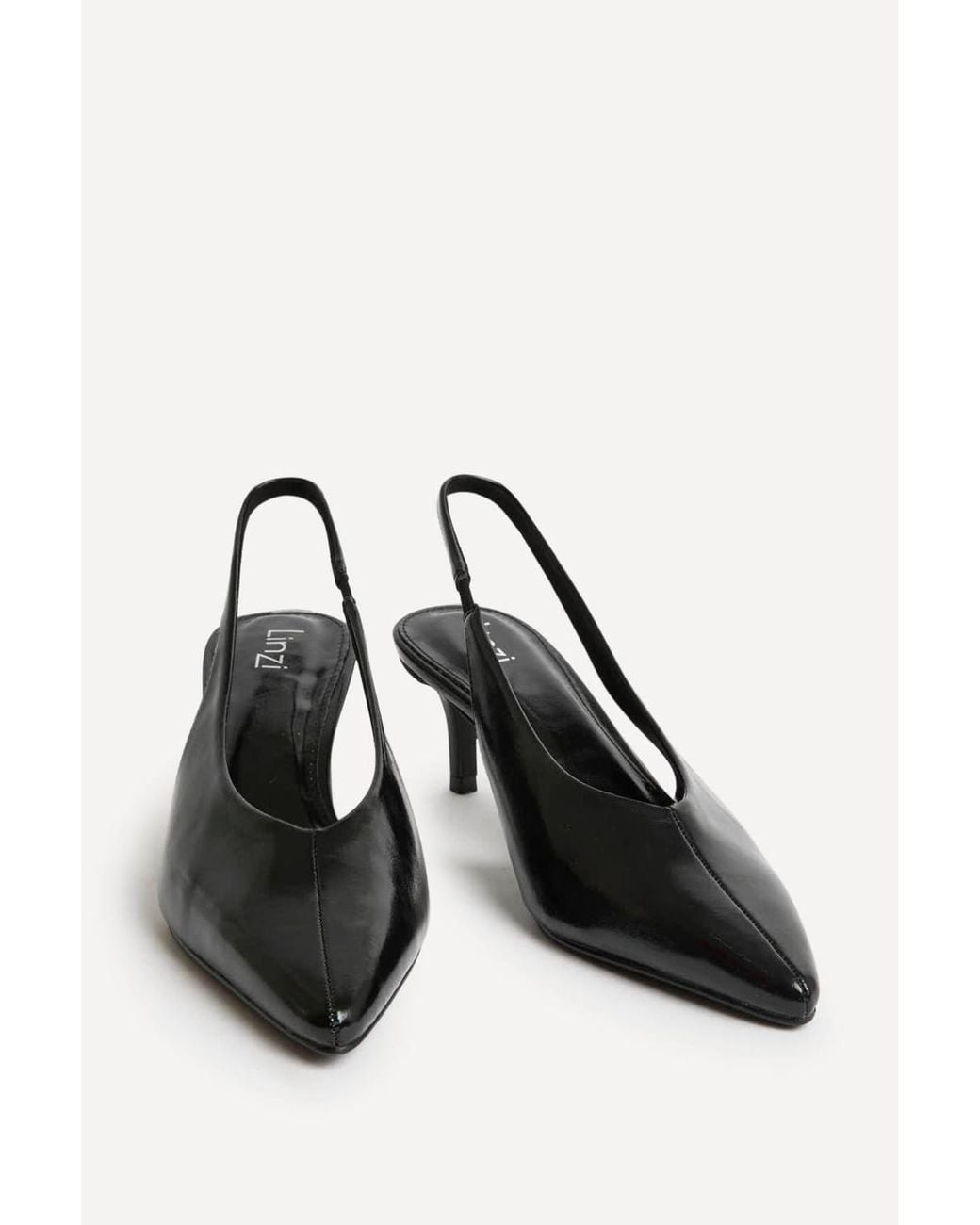 Linzi White Eliza Faux Leather Court Heels