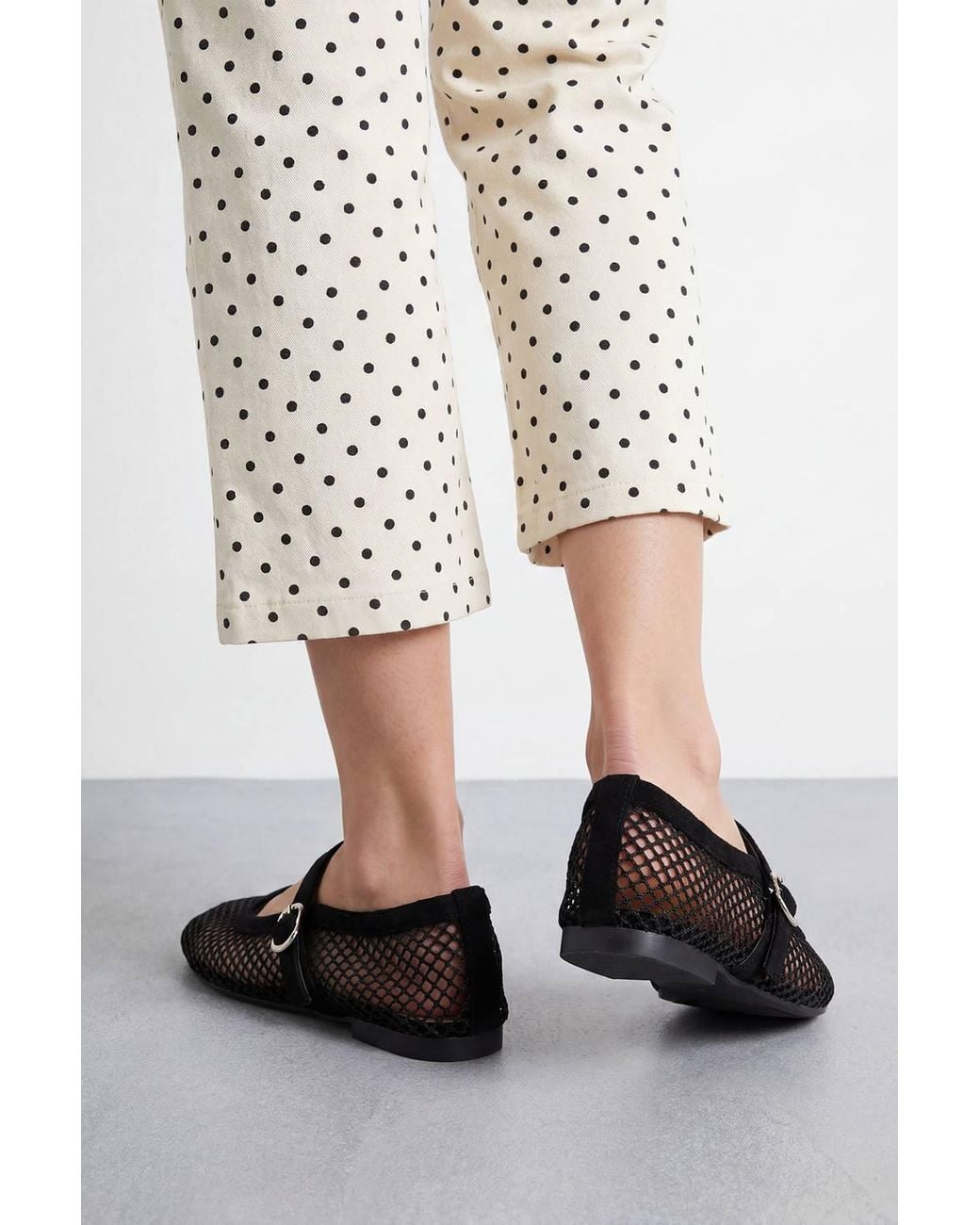 Dorothy Perkins White Faith: Shelly Netted Faux Leather Ballet Flats