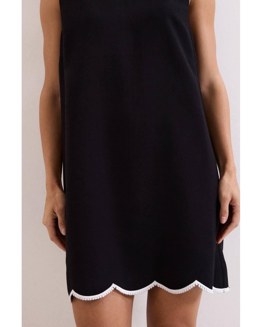 Phase Eight Black Marta Scalloped Hem Shift Dress