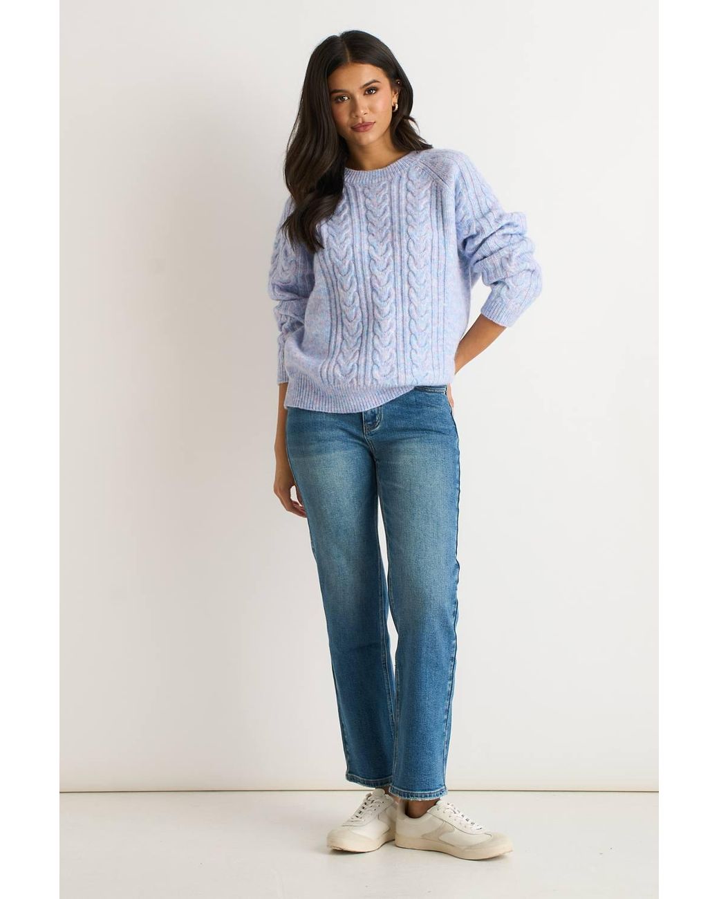 Gini London Blue Cable Flex Long Sleeves Jumper