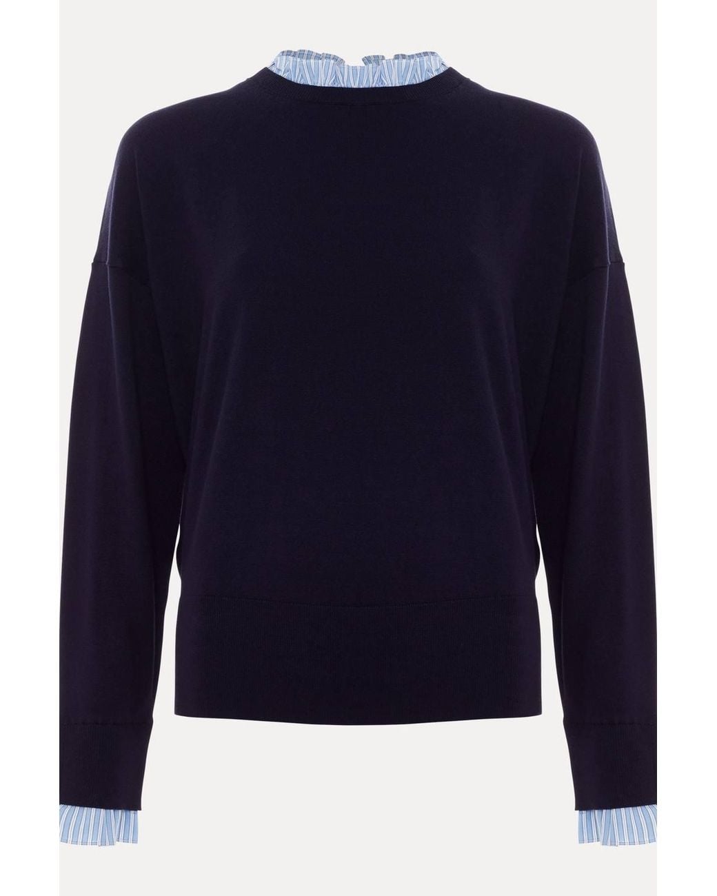 Phase Eight Blue Knit Jumper, Soft-Feel Draped Silhouette
