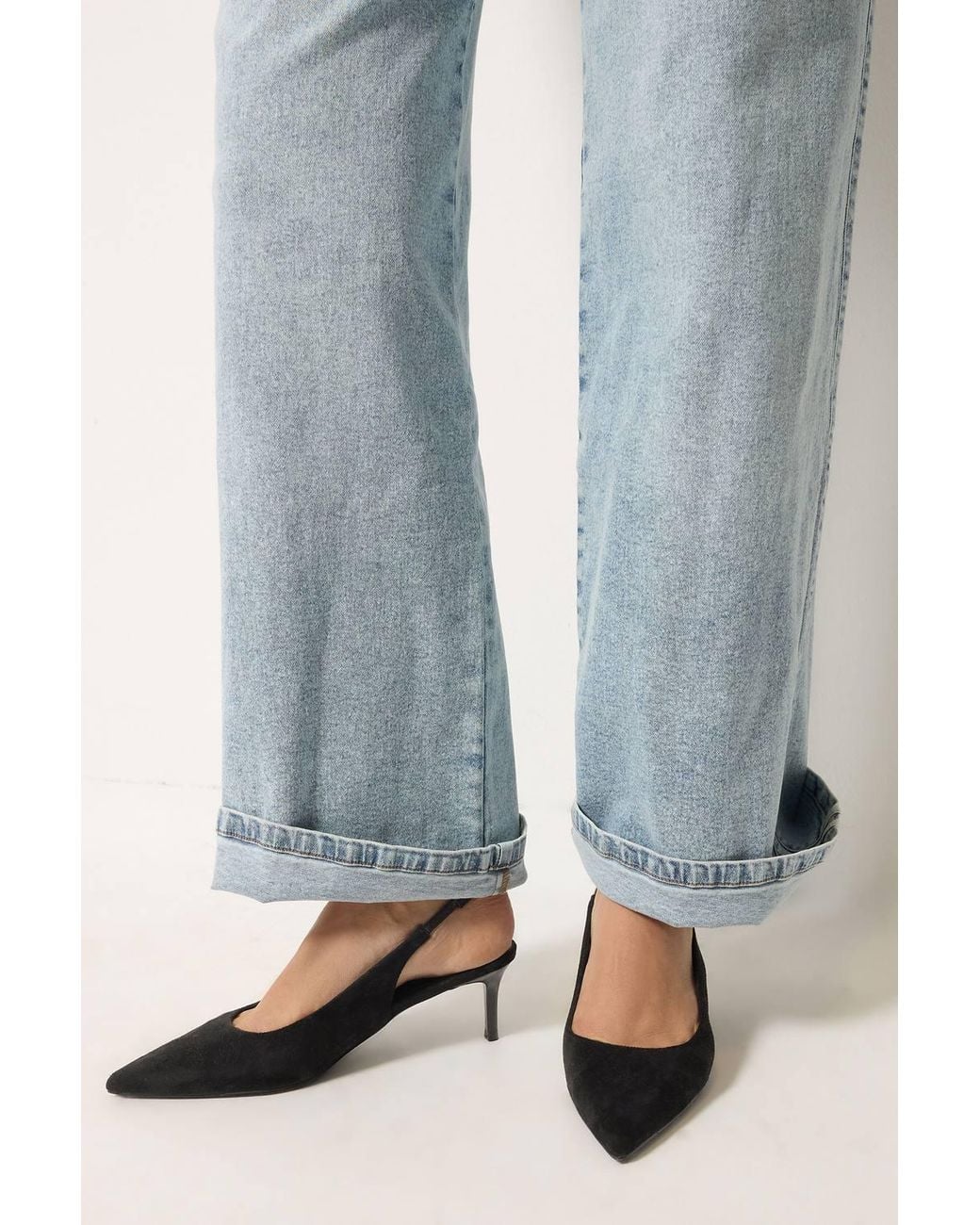 Long Tall Sally Blue Slingback Kitten Heel