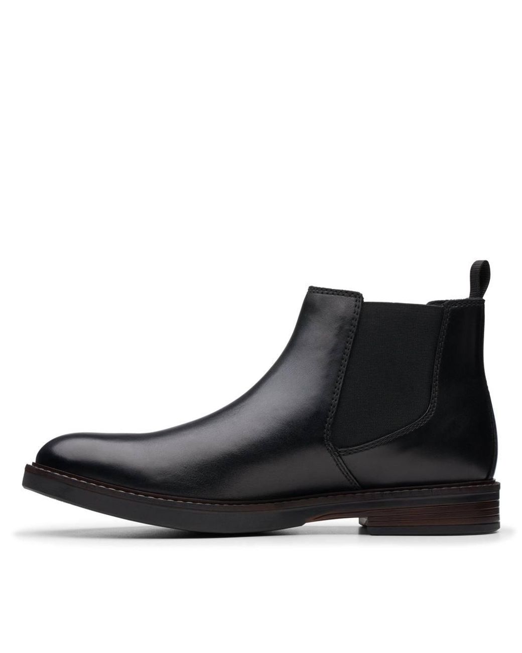 Clarks Black Paulson Up Leather Ankle Boots, Chelsea Boots for men