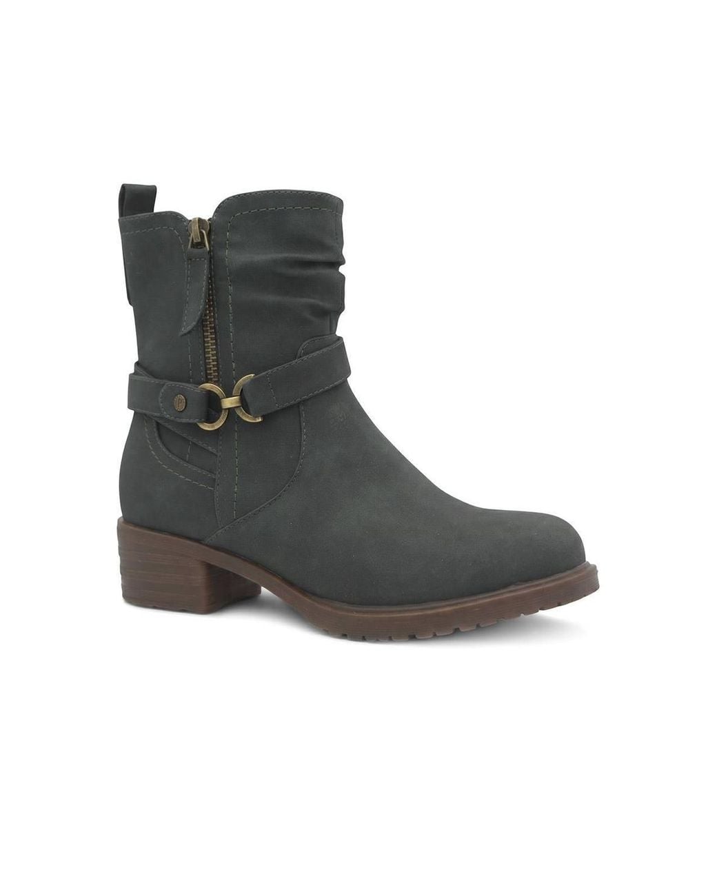 Pavers Black Warm Lined Zip Fasten Calf Length Boots