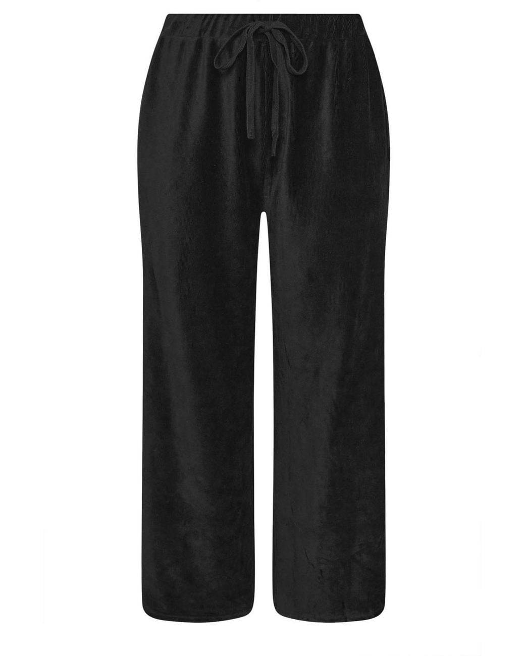 Yours Black Cord Drawstring Wide Leg Trousers