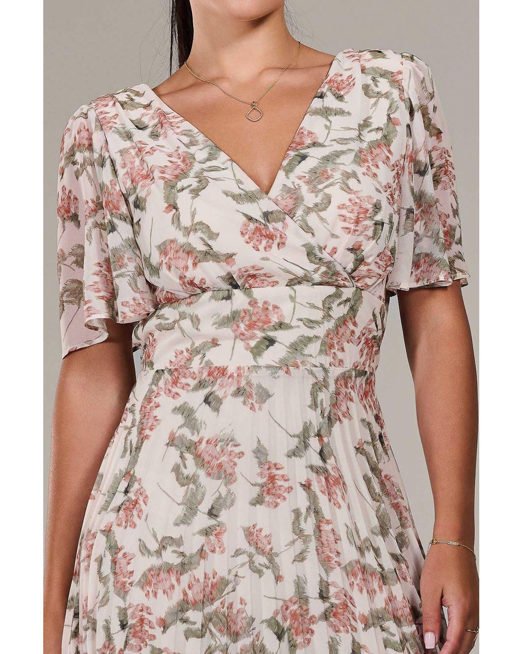 Jolie Moi Pink Petite Chiffon Pleated Midaxi Dress