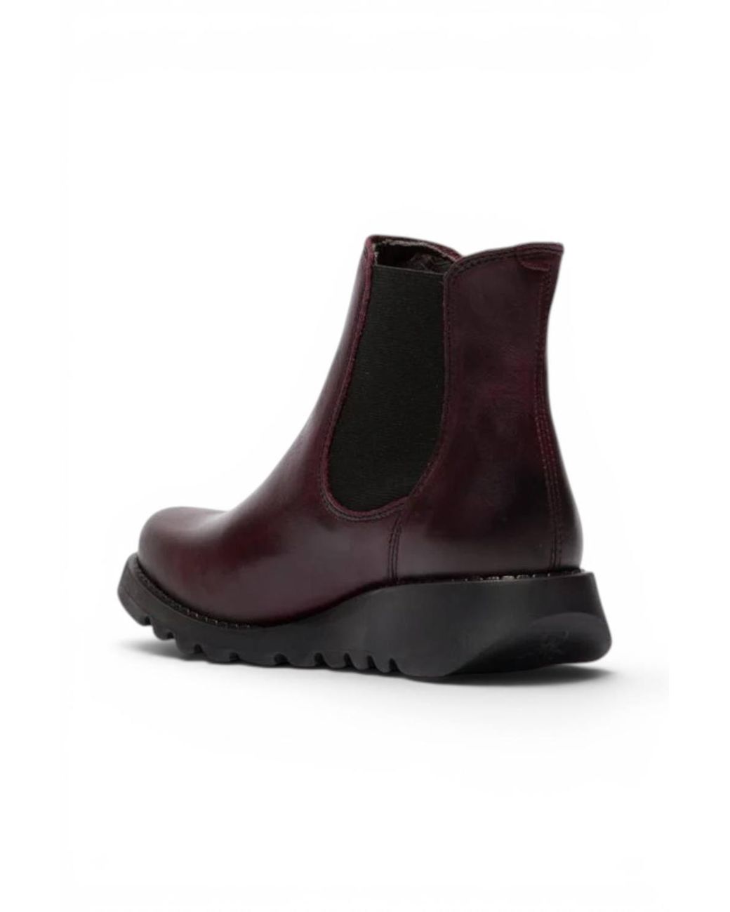 Infinity Leather Brown Fly London Salv Chelsea Leather Ankle Casual Wedge Heel Boots
