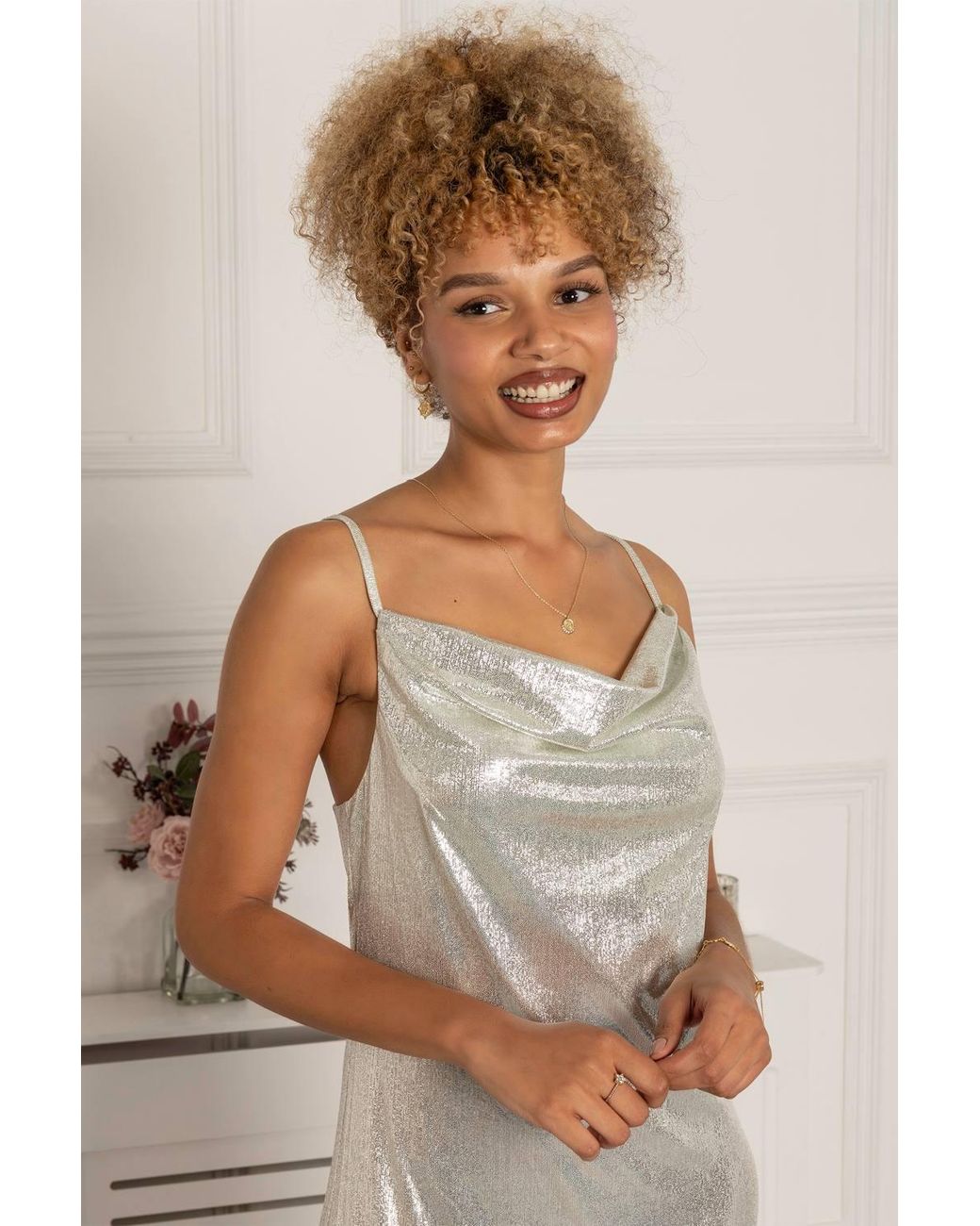 Jolie Moi Natural Ginny Spaghetti Strap Dress