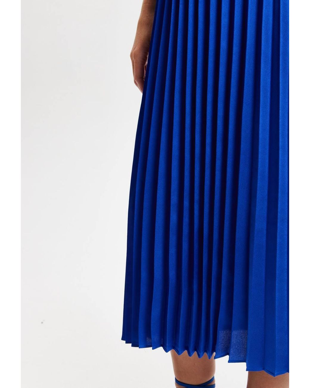 Liquorish Blue Royal Midi Dress W/ Pleat Details