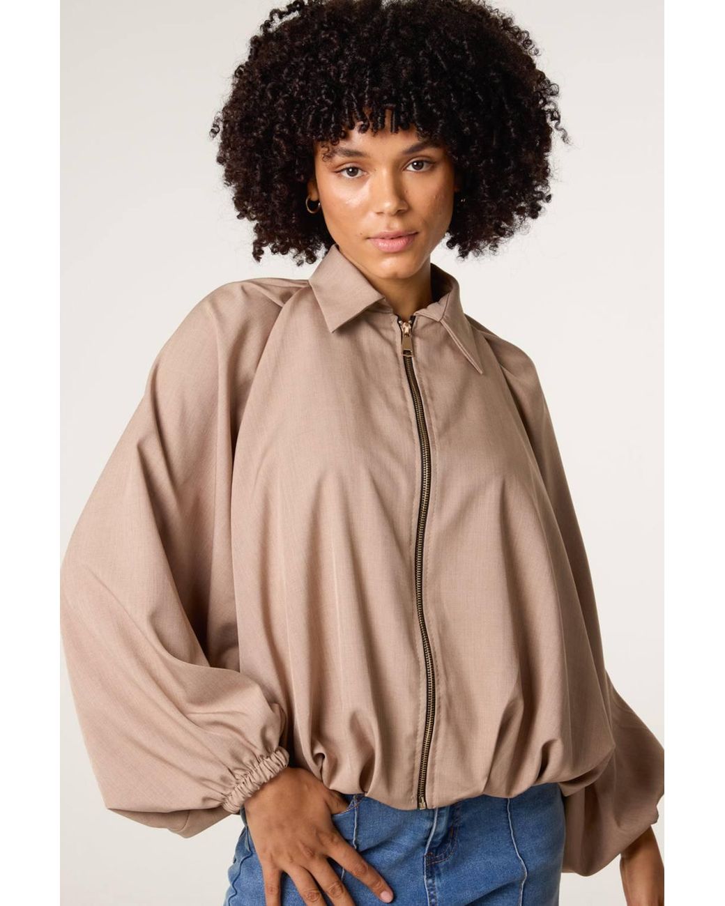Blue Vanilla Blue Long Sleeve Collar Jacket