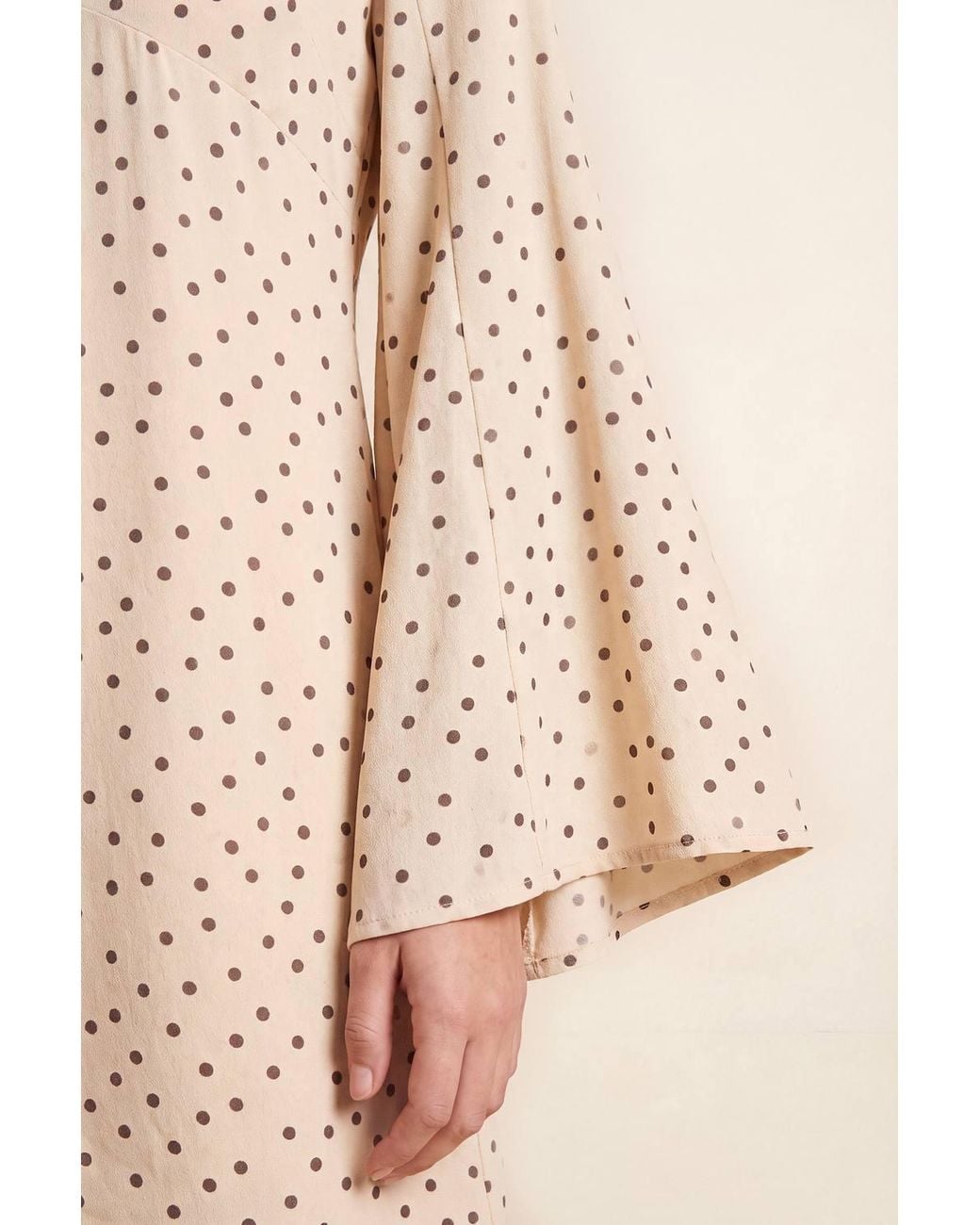 Nasty Gal Multicolor Polka Dot Button Down Extreme Flared Sleeve Mini Dress