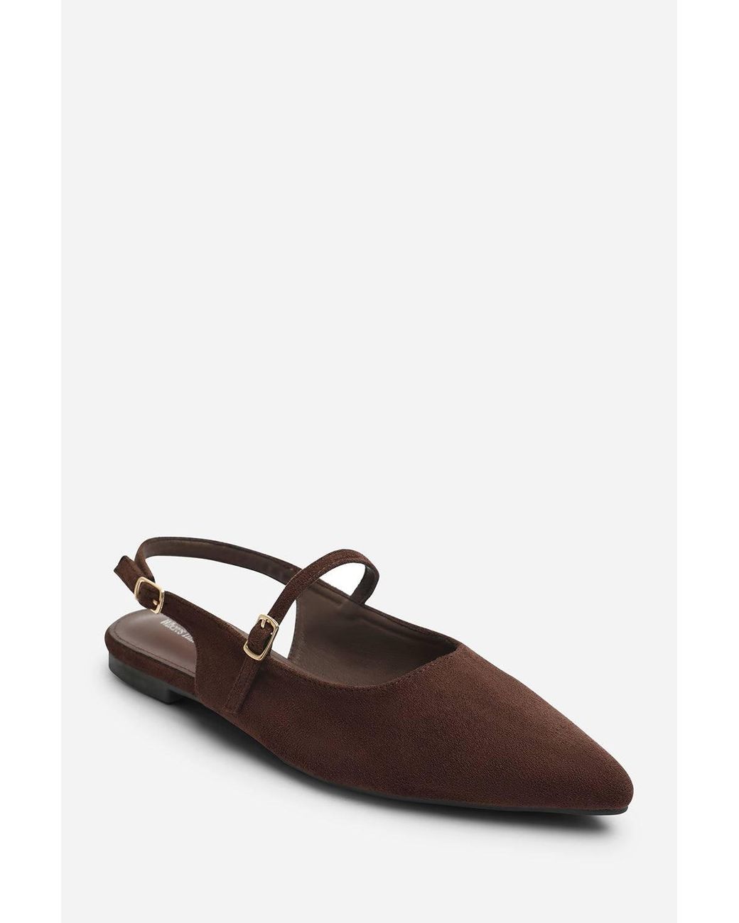 Where's That From Blue Estrella Wide Fit Pointed Toe Mary Jane Open Back Ballet Flats