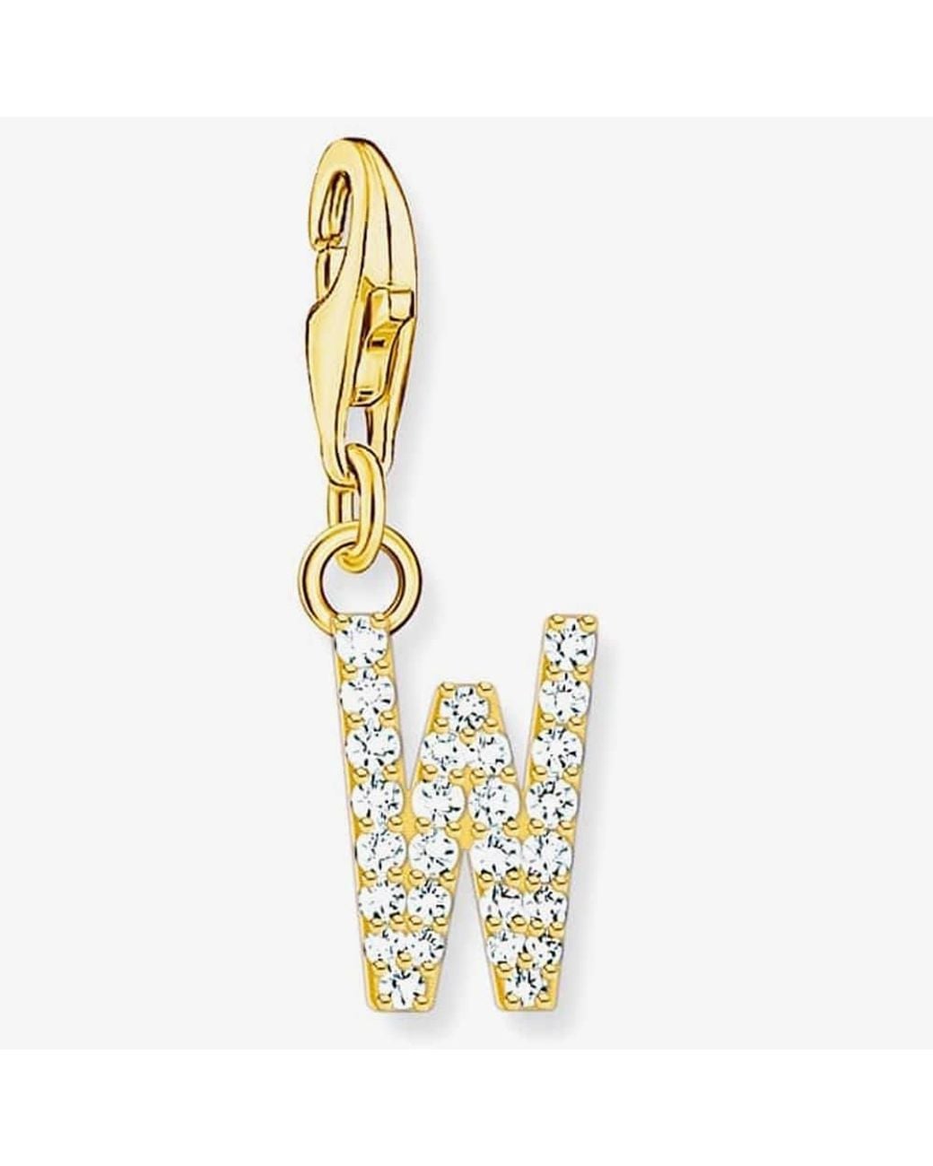 Thomas Sabo Metallic Plated Cubic Zirconia Letter W Charm 1986-414-14