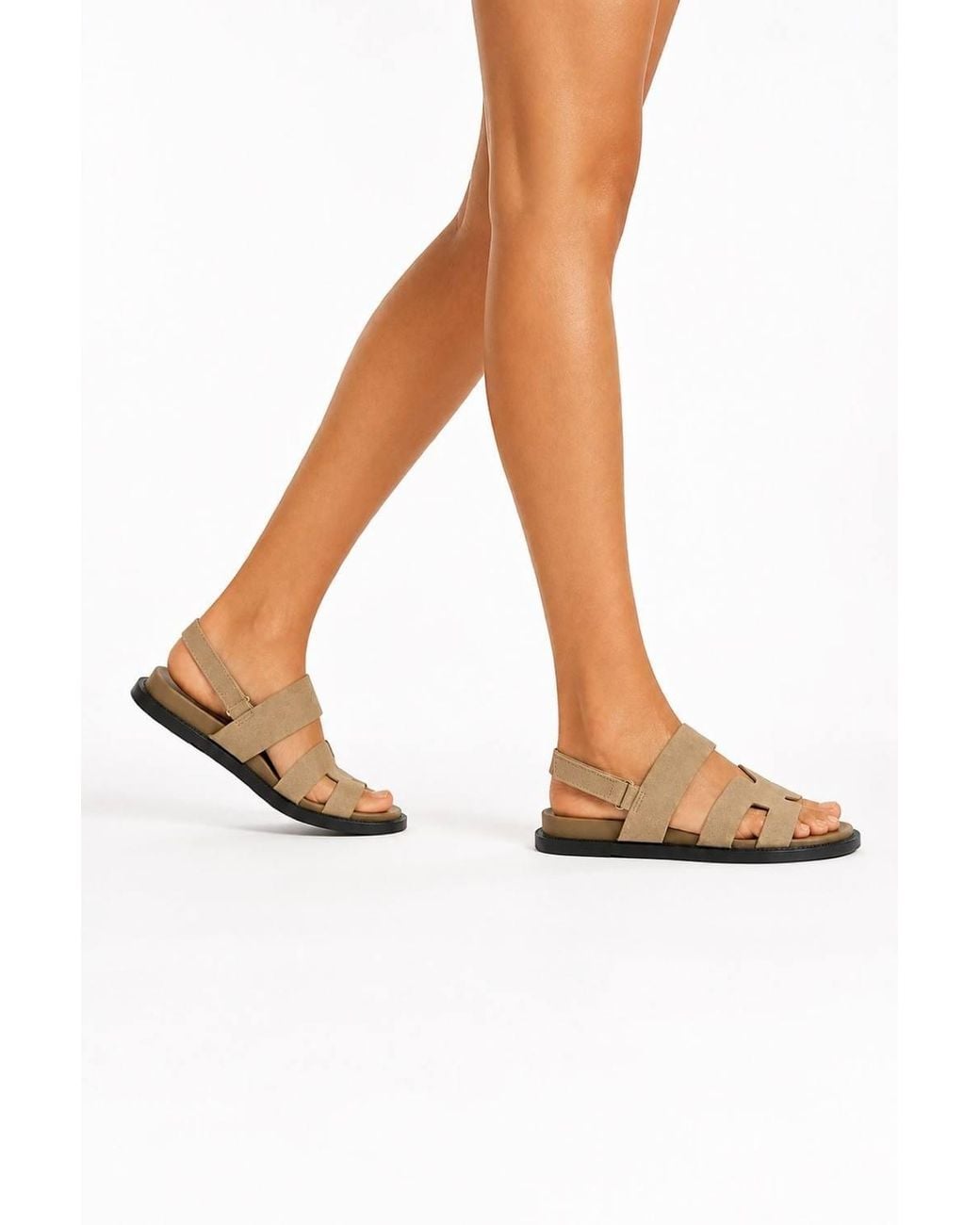 Miss Diva White Ilene Cutout Detail Velcro Strap Sandals