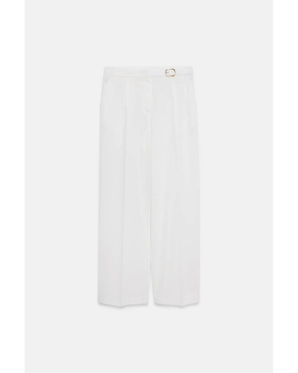 Dilvin Green Wide-Leg Belted Crepe Trousers