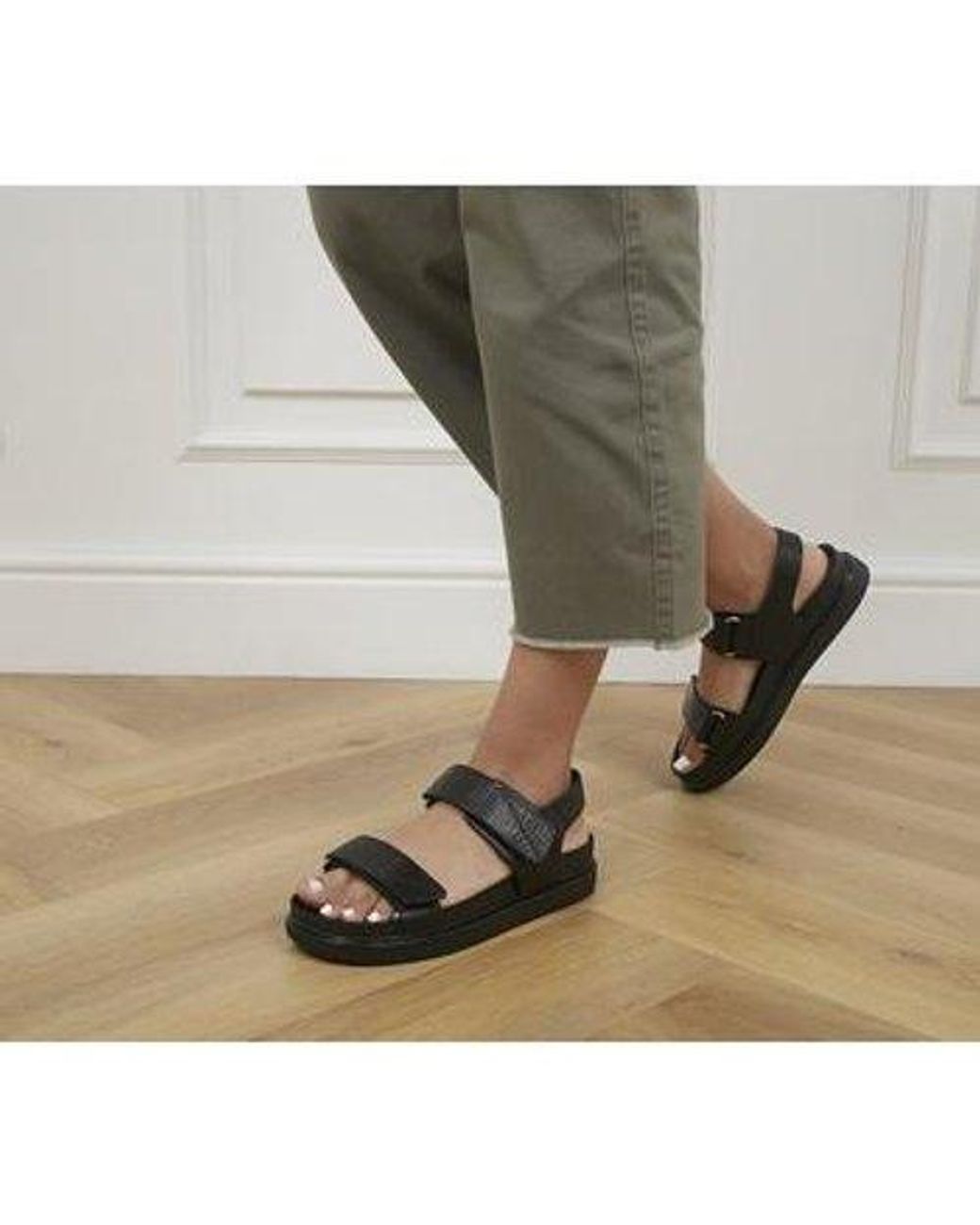 Shoemakers Erin Two Strap Sandals in Black -