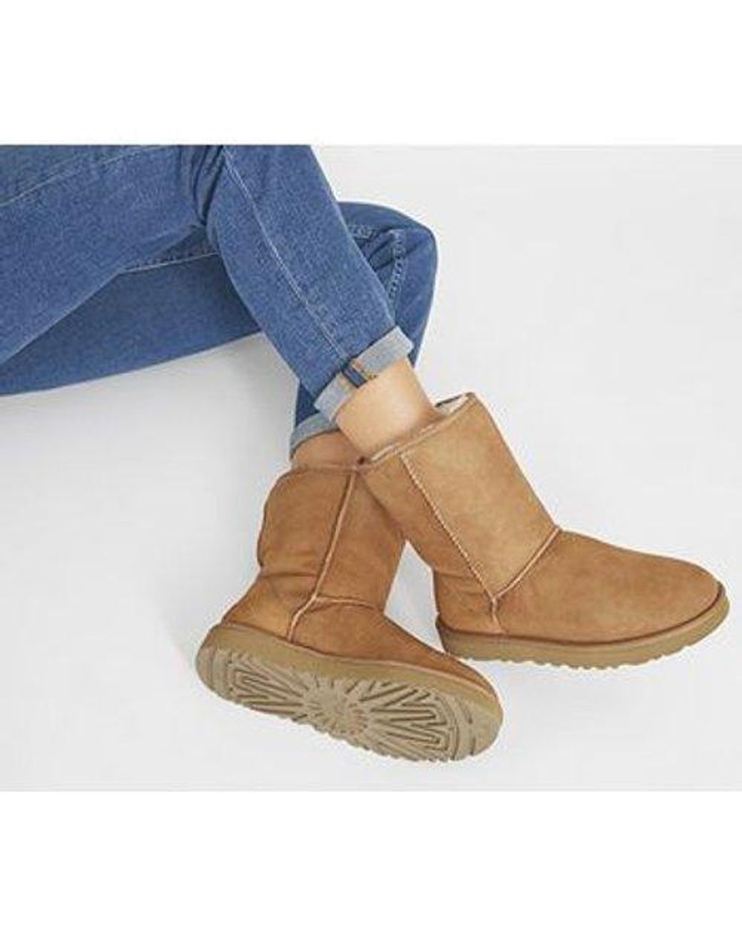 UGG Suede Classic Short Ii Boots in Tan (Blue) - Lyst