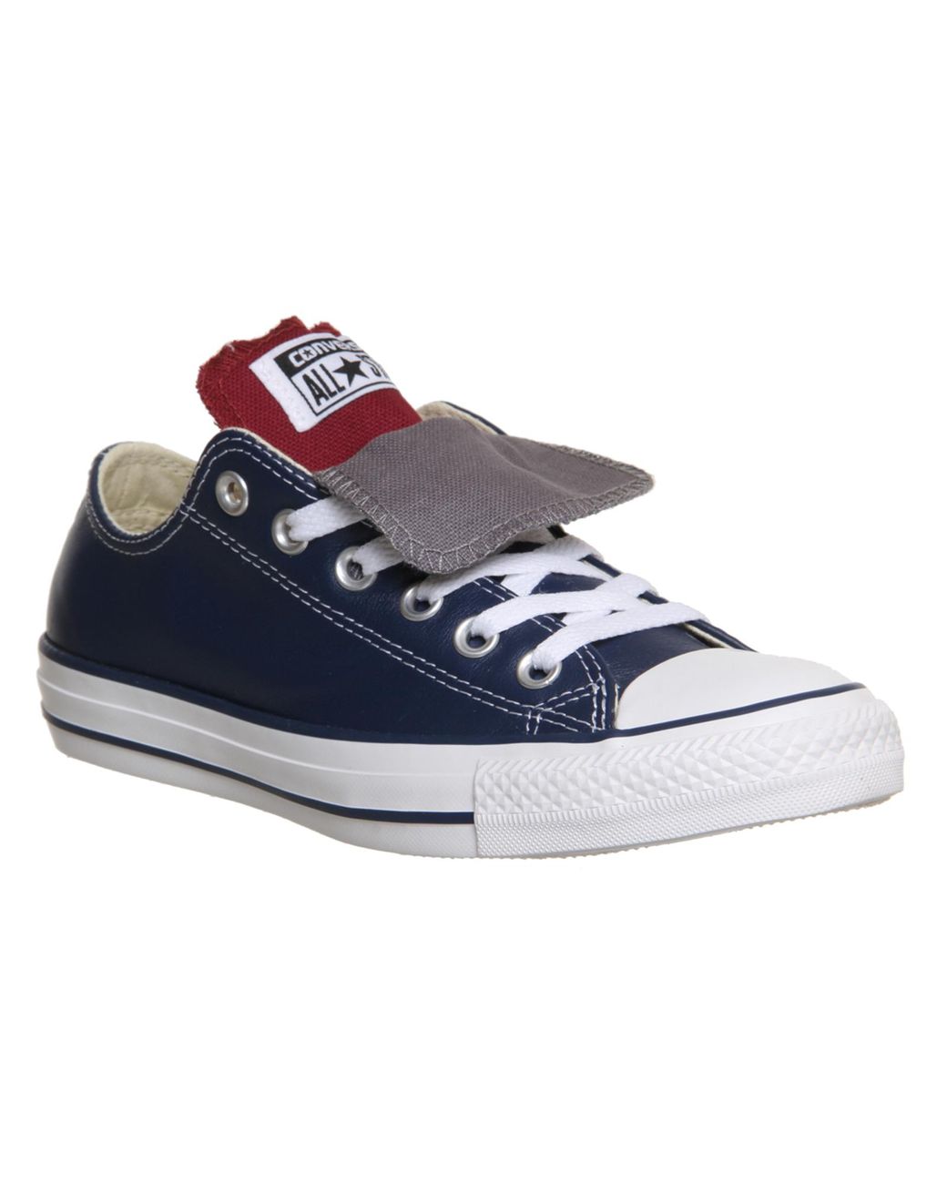 navy low top converse