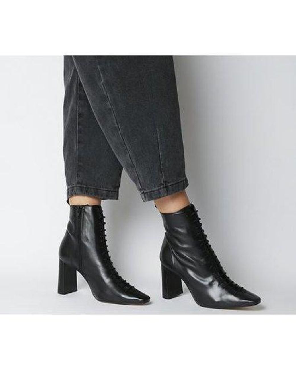 block heel lace up boots