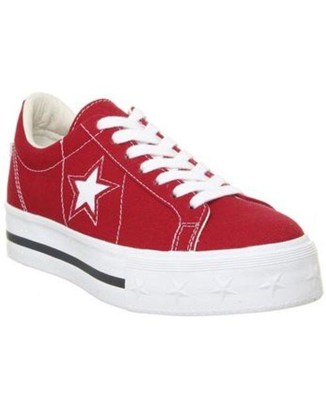 converse one star platform red