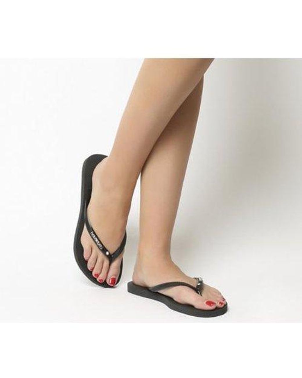 havaianas crystal flip flops