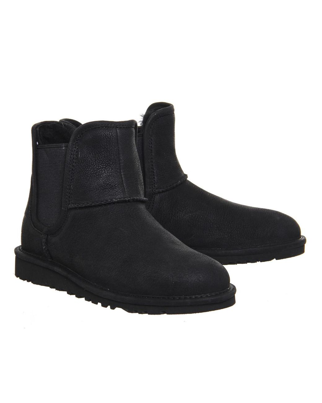 UGG Leather Petra Suede Ankle Boots in Black | Lyst UK
