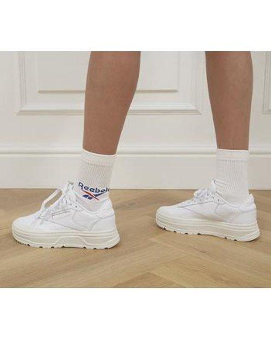 Reebok Cotton Classics Fold-over Crew Socks 3 Pack in White | Lyst