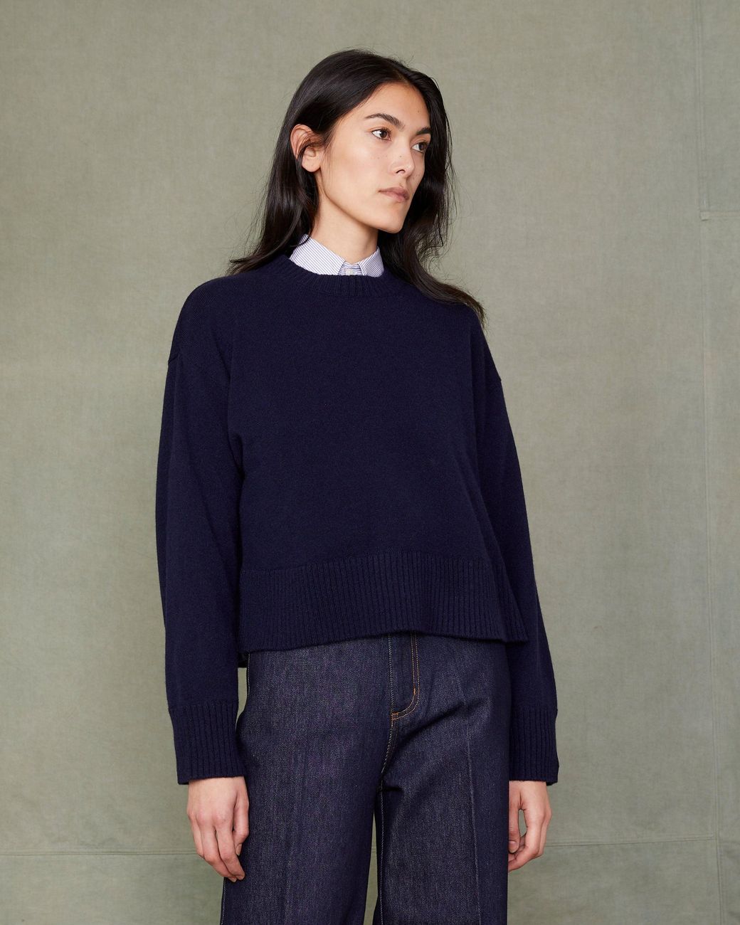 Officine Generale Blue Nicky Sweater