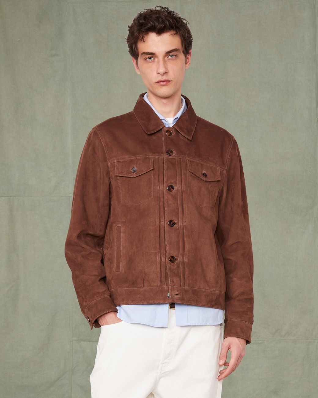 Officine Generale Brown Blouson Liam for men