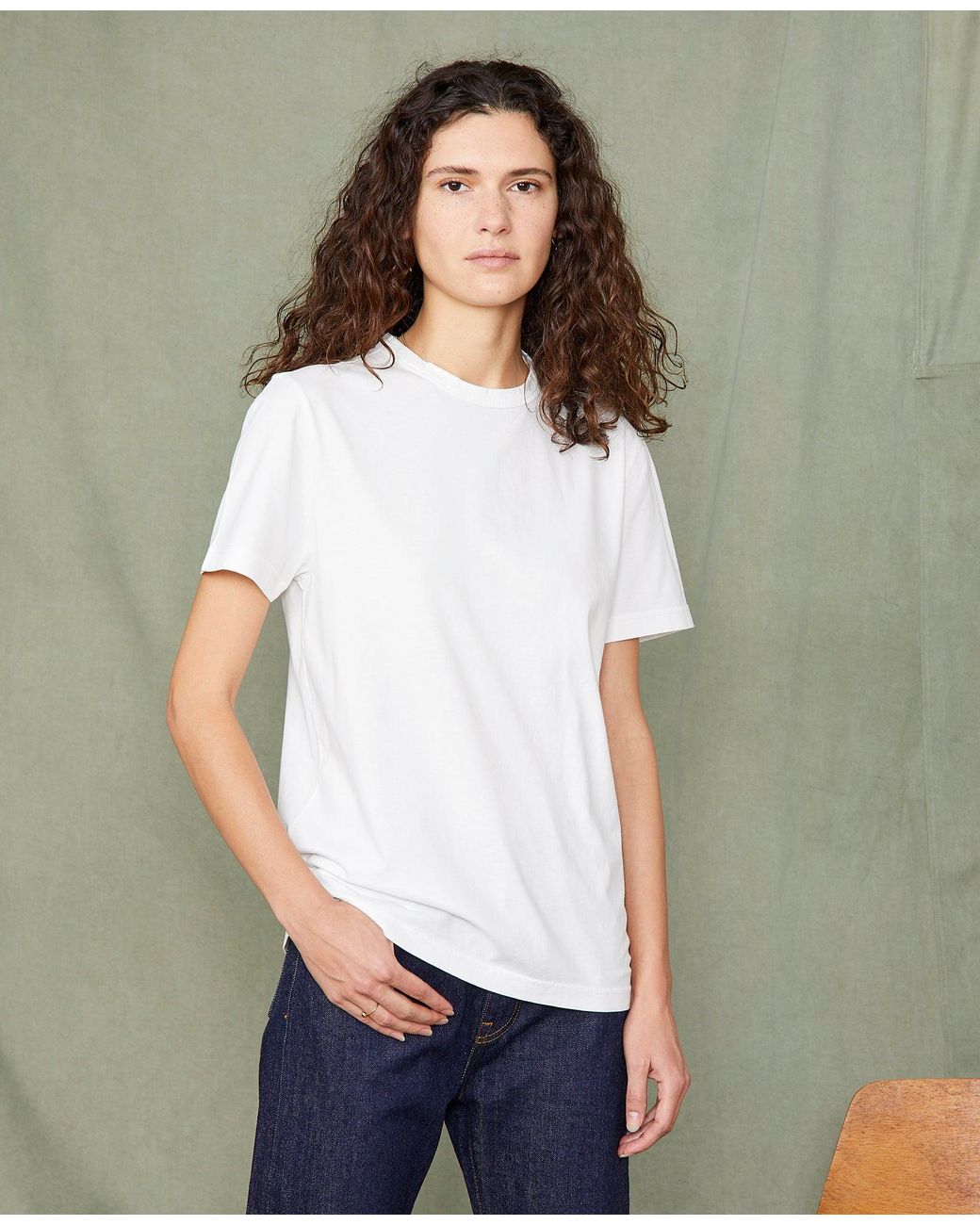 Officine Generale Green Crew Neck T-Shirt