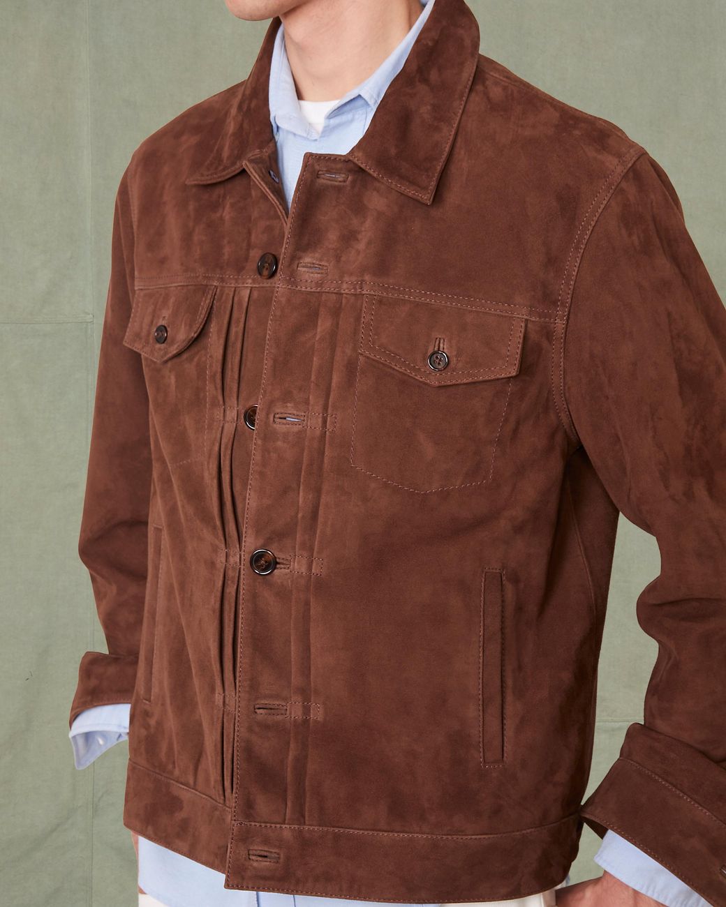 Officine Generale Brown Blouson Liam for men