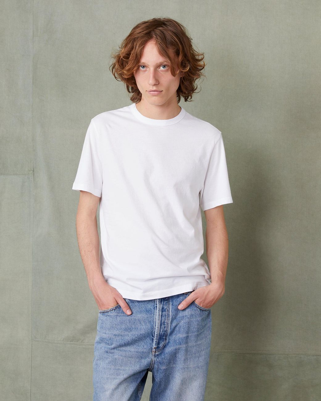 Officine Generale Green Crew Neck T-Shirt
