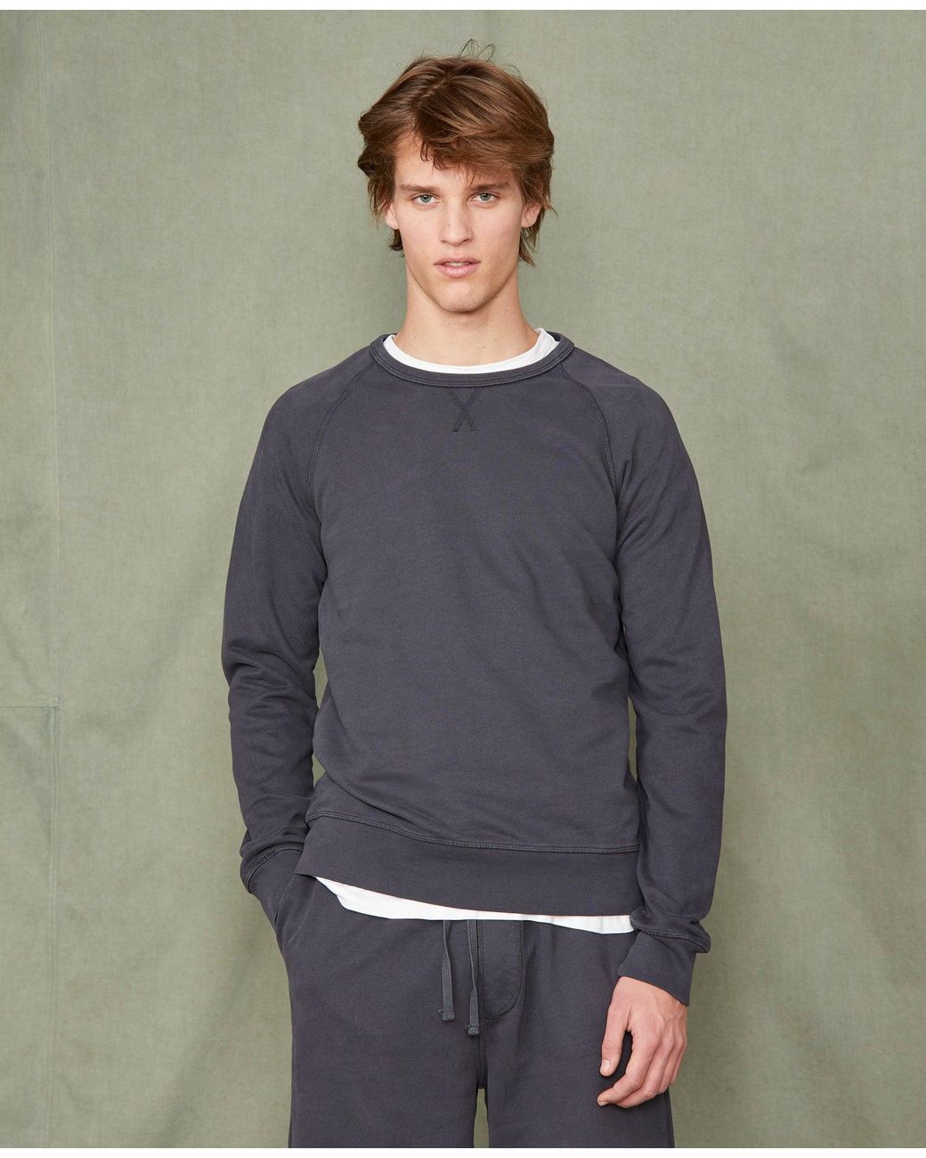 Officine Generale Green Crew Neck Sweatshirt