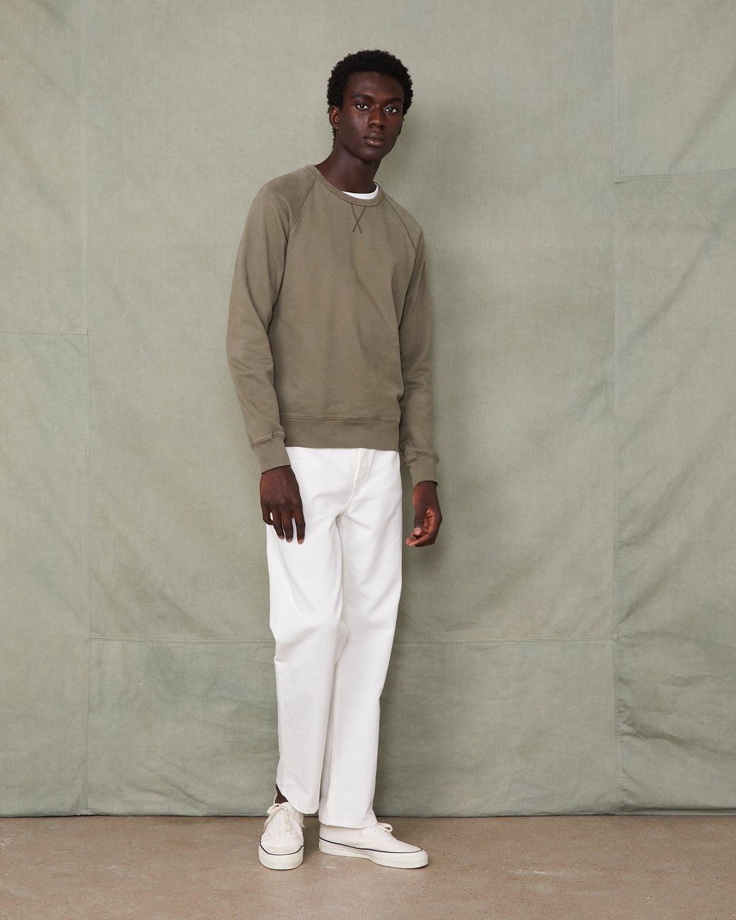 Officine Generale Green Crew Neck Sweatshirt