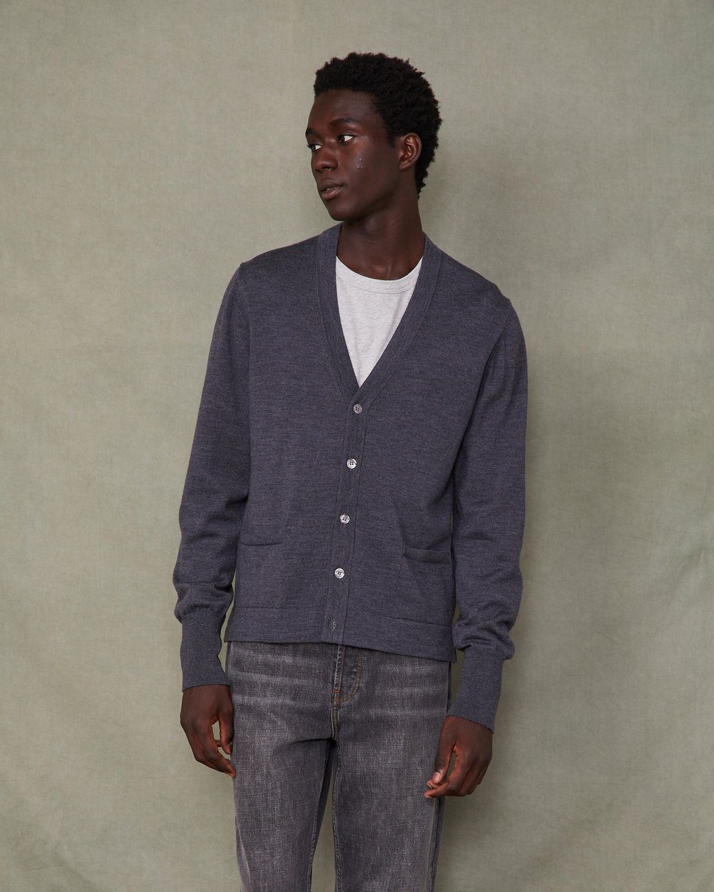 Officine Generale Green Knitted Cardigan
