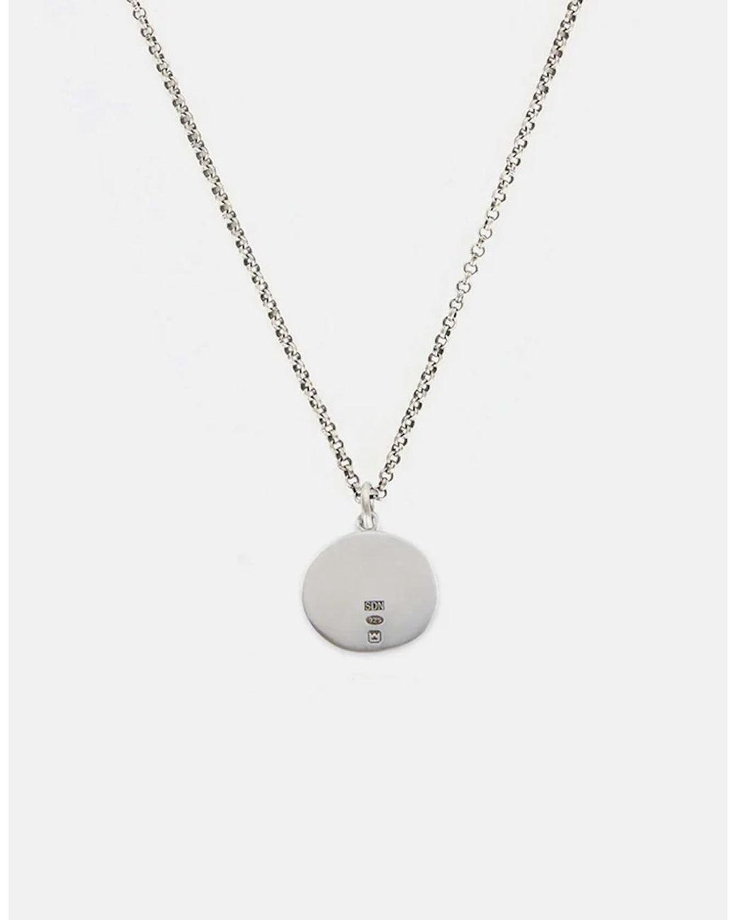 Serge Denimes Silver Minimal Hallmark Necklace in White for Men Lyst